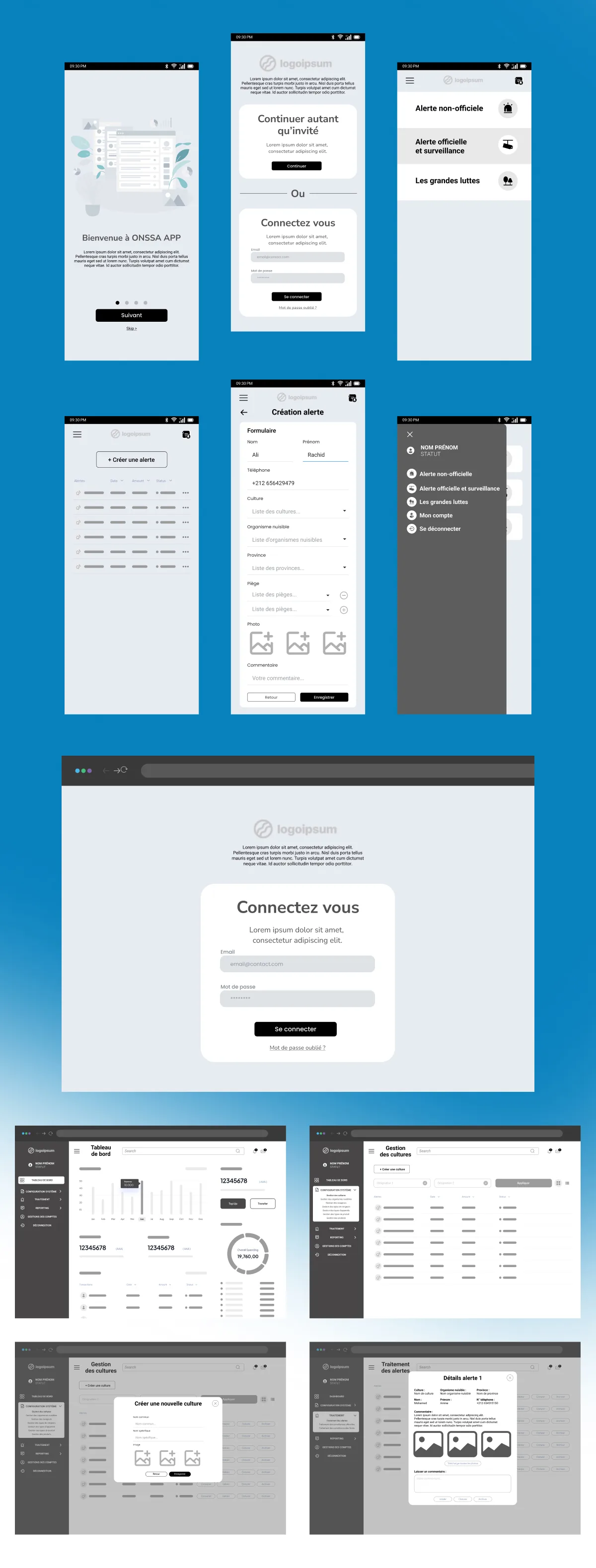 Wireframes ONSSA
