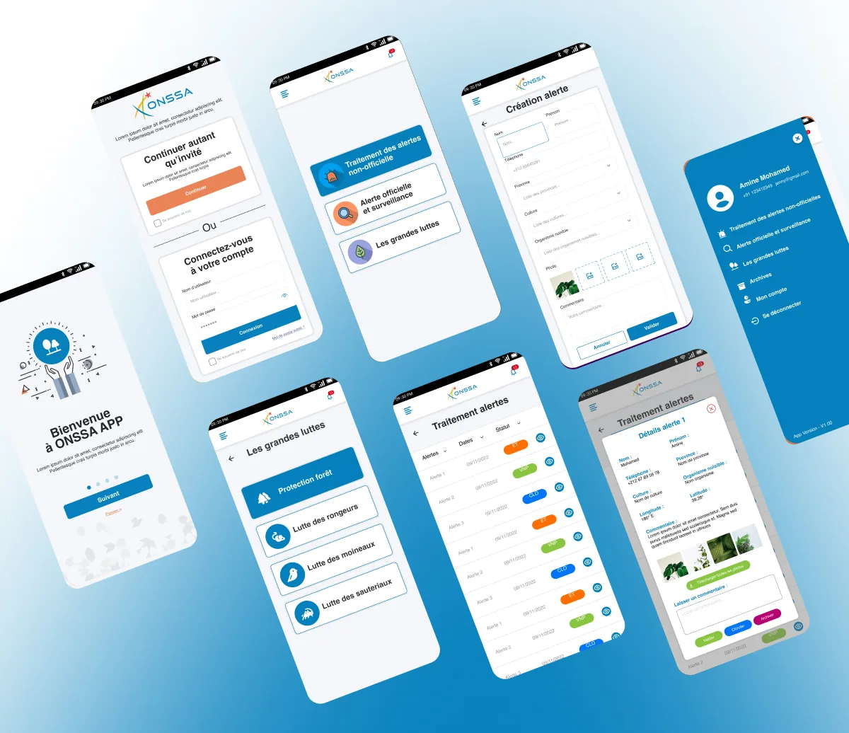 UI mobile ONSSA
