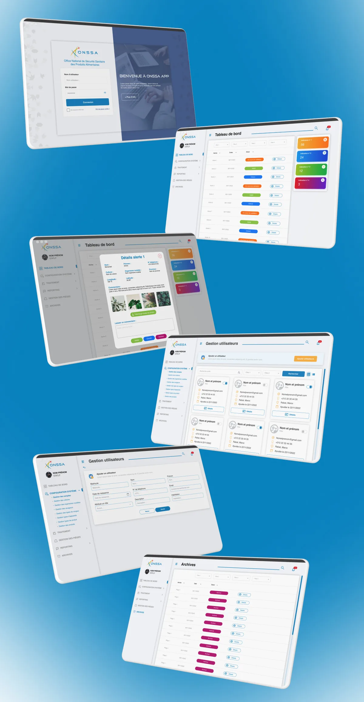 UI backoffice ONSSA